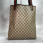 Gucci GG Sherry Line Tote Brown Logo Leather — view 3