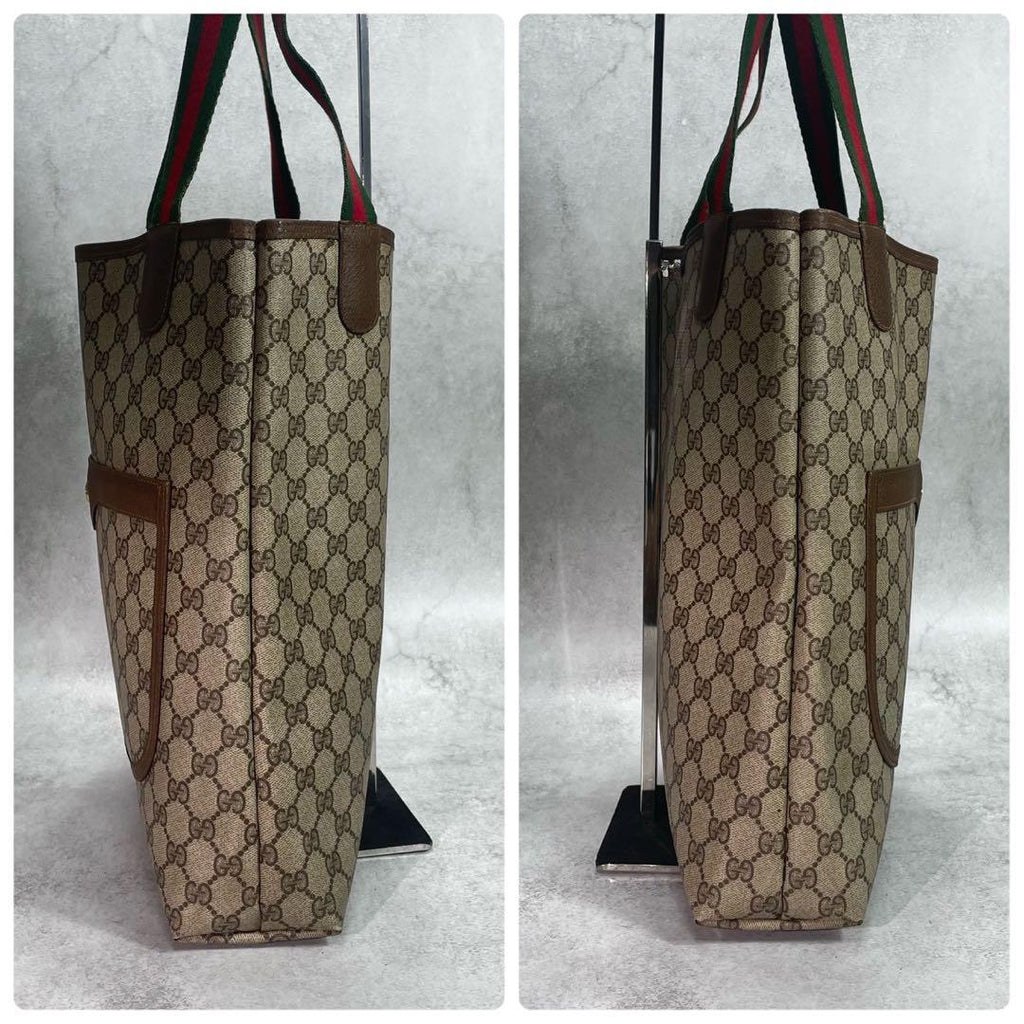 Gucci GG Sherry Line Tote Brown Logo Leather — view 7