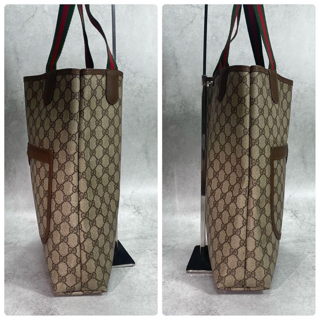 Gucci GG Sherry Line Tote Brown Logo Leather — view 7