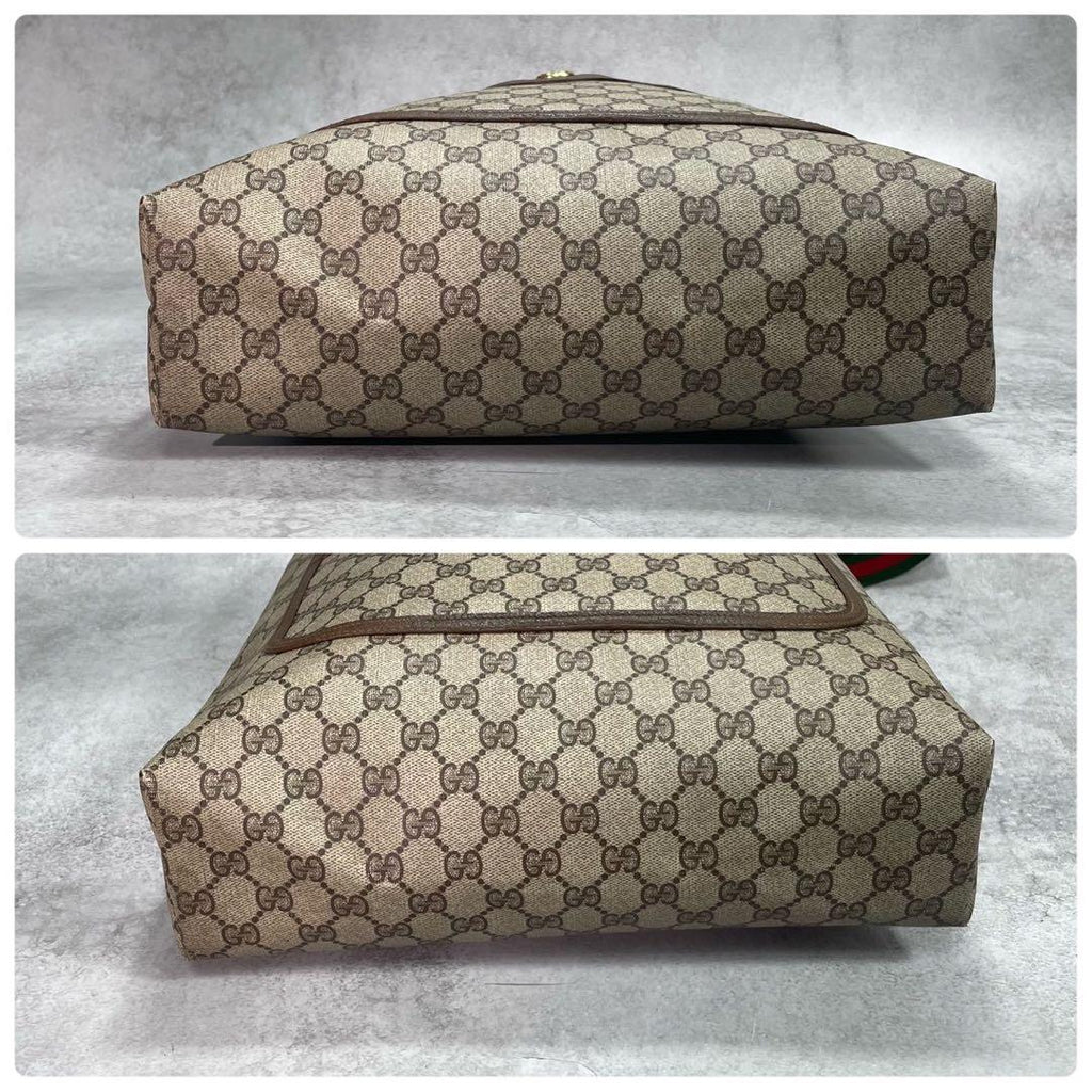 Gucci GG Sherry Line Tote Brown Logo Leather — view 8