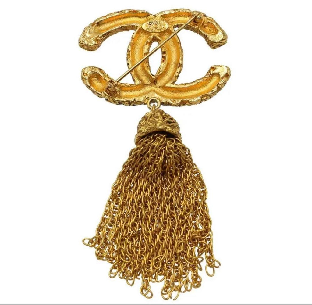 Chanel CC Logo Fringe Brooch — view 2