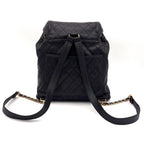 Chanel Quilted Caviar Leather Chain Backpack Black — view 2