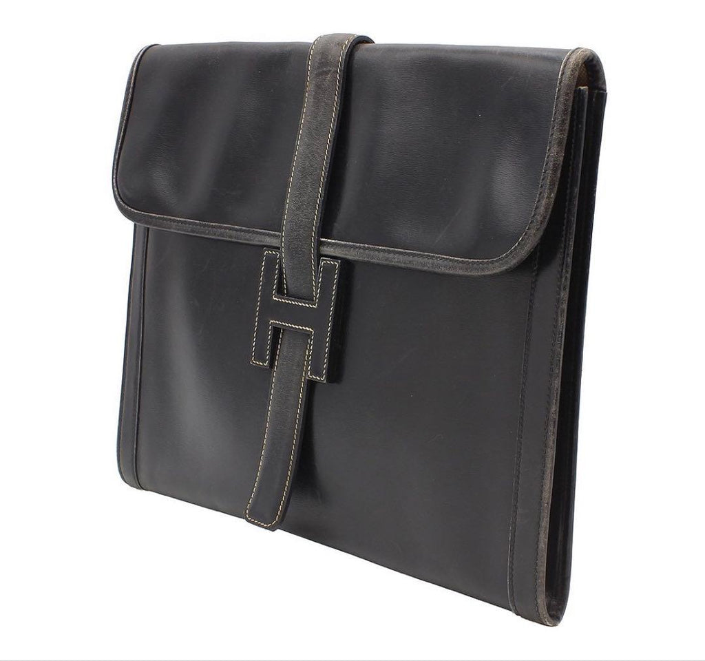 Hermes Gigier GM Box Calf Clutch — view 3