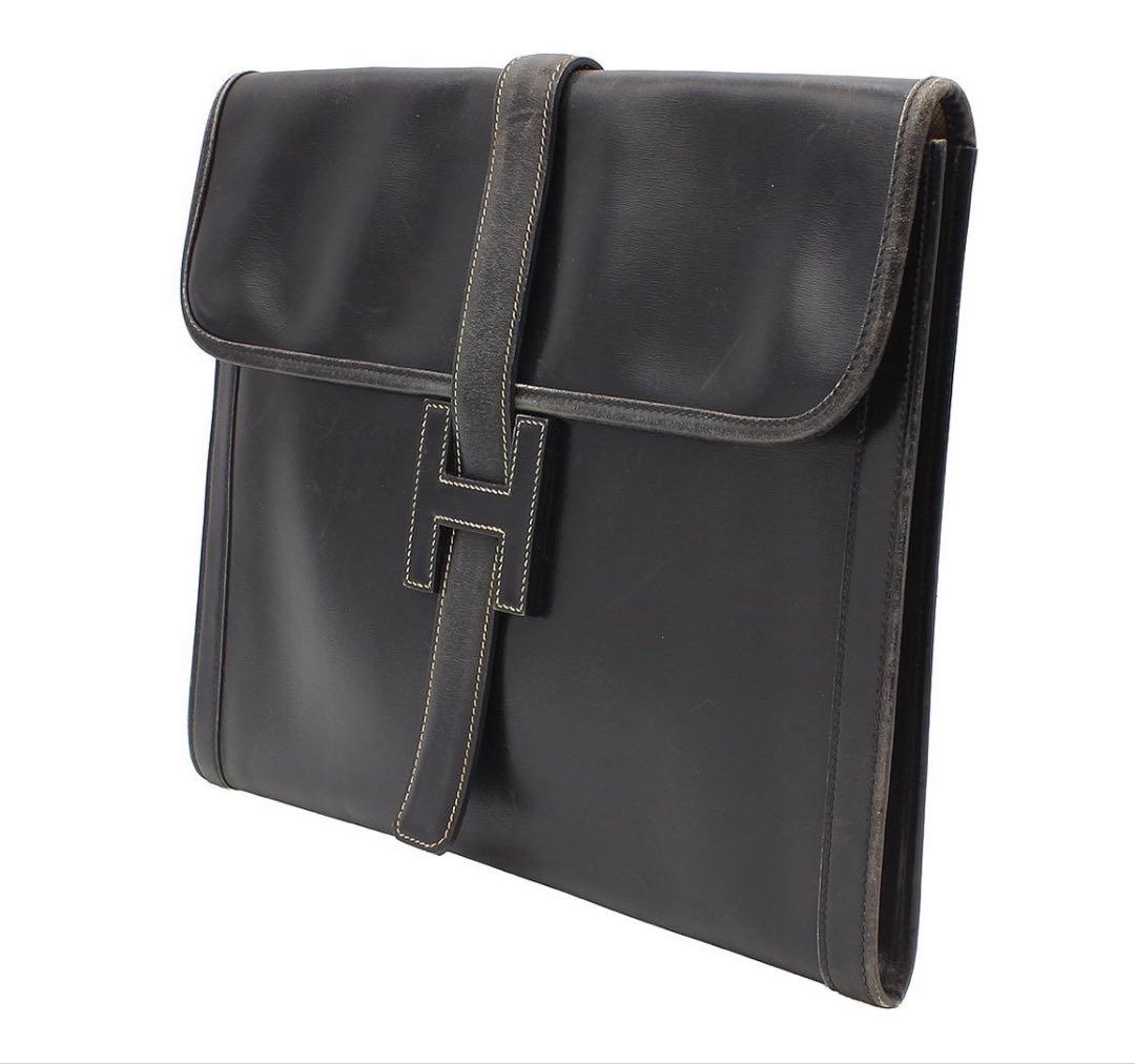 Hermes Gigier GM Box Calf Clutch — view 3