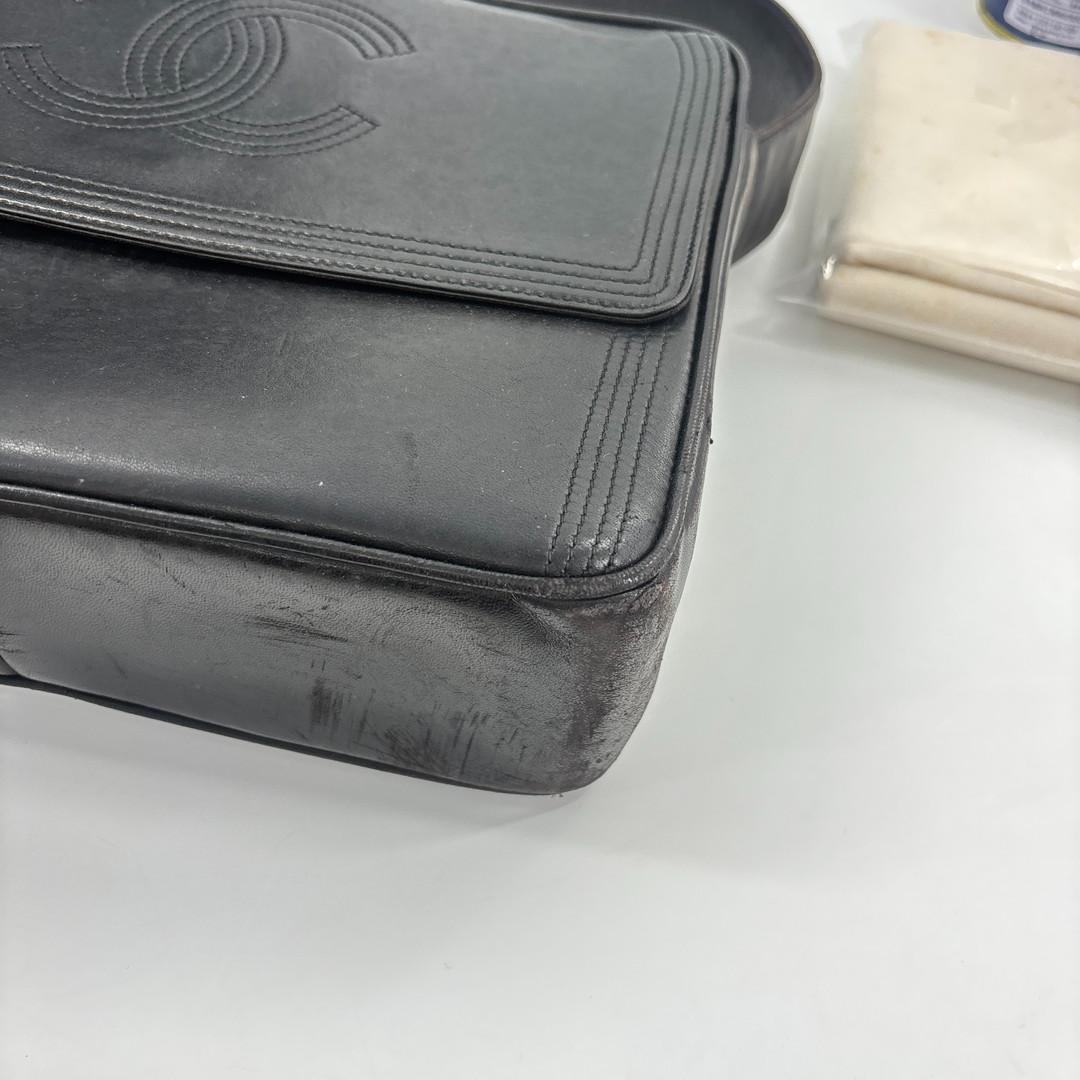 Chanel CC Logo Lambskin Shoulder Bag — view 8