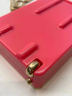 Chanel Luggage Motif Acrylic Minaudiere Pink — view 5