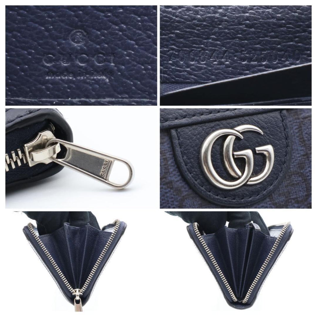 Gucci Ophidia Zip Around Wallet Navy — view 7