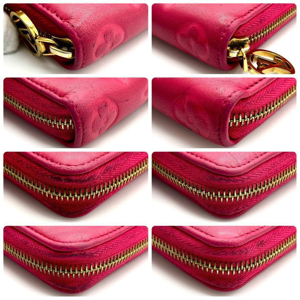 Louis Vuitton Monogram Embossed Zippy Wallet Pink Blue — view 7