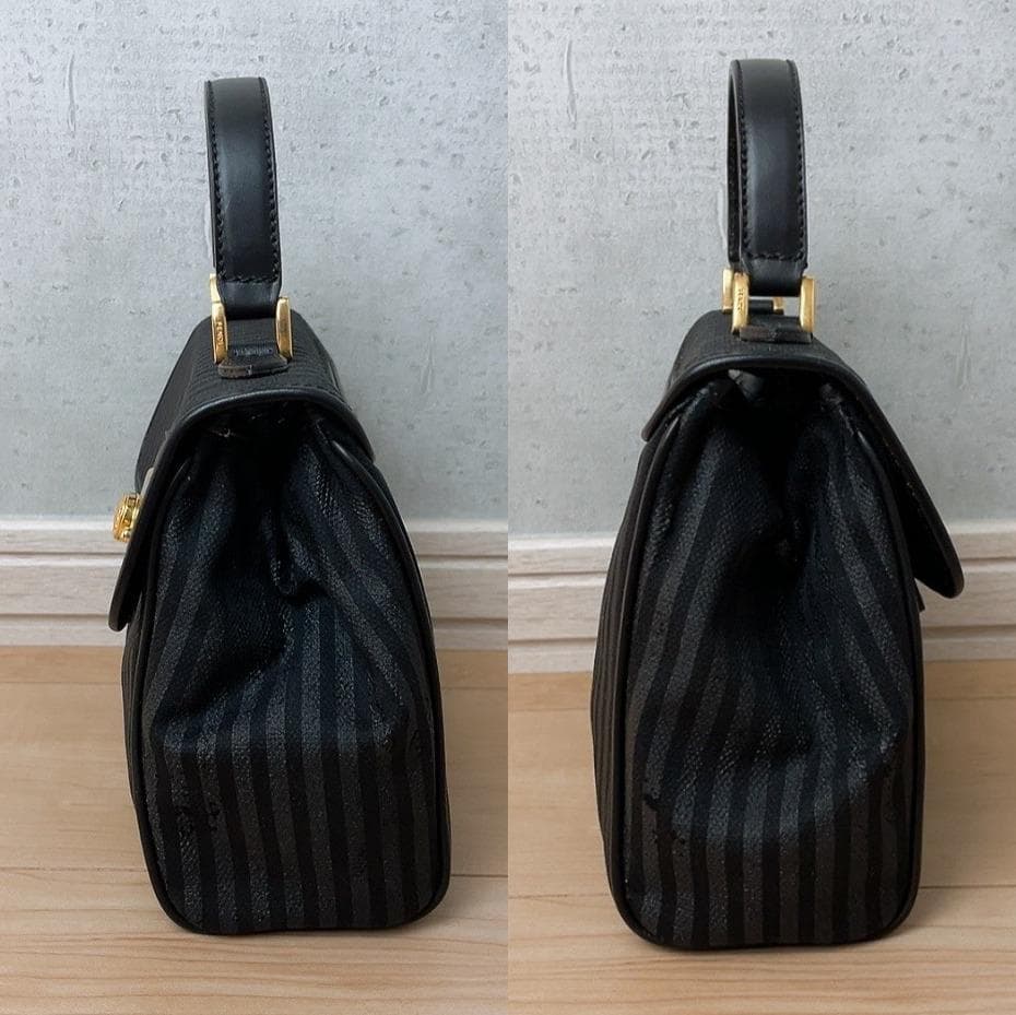Fendi Pecan Pattern 2-Way Shoulder Bag Black — view 4