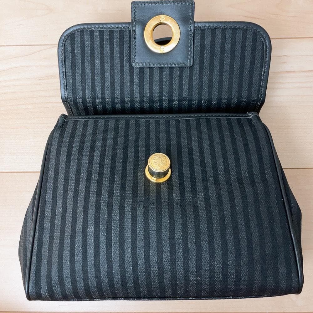 Fendi Pecan Pattern 2-Way Shoulder Bag Black — view 9