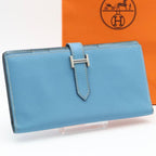 Hermes Bearn Souffle Wallet Blue Jean Veau Epsom