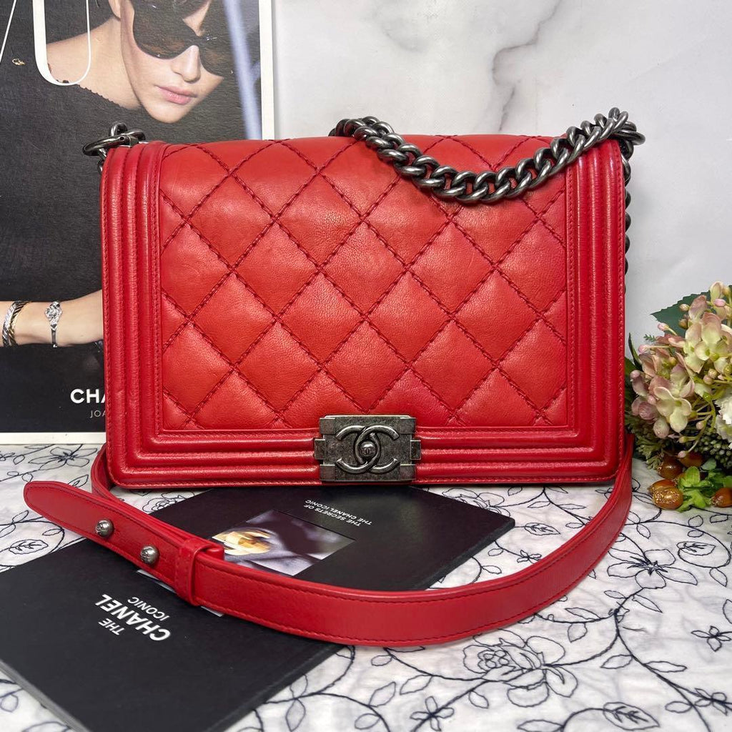 Chanel Boy Quilted Chain Shoulder Bag — view 2