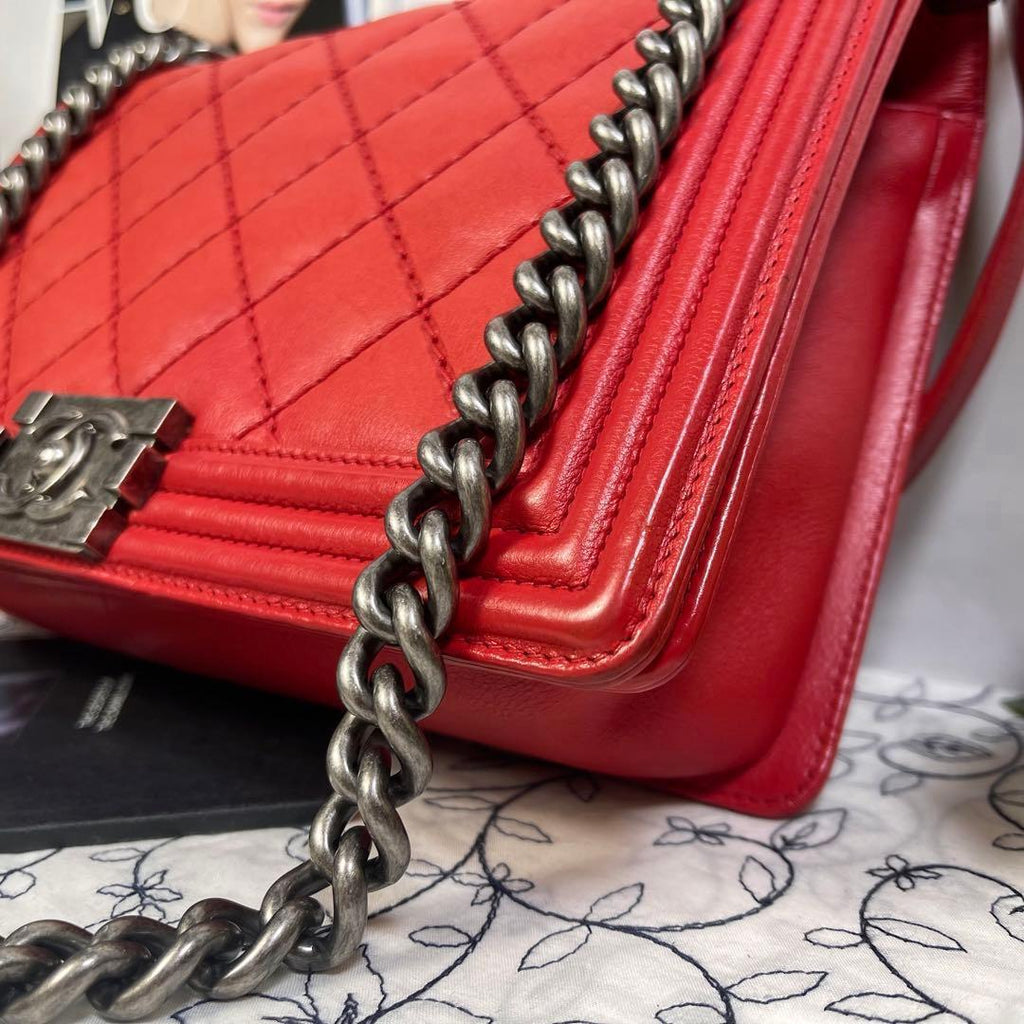 Chanel Boy Quilted Chain Shoulder Bag — view 5
