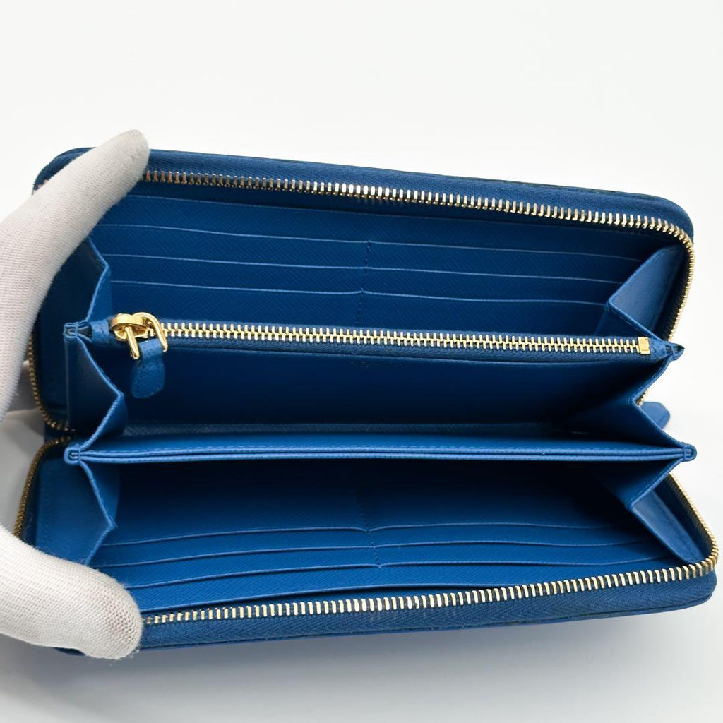 Prada Slightly Saffiano Zip Around Wallet Round — view 8