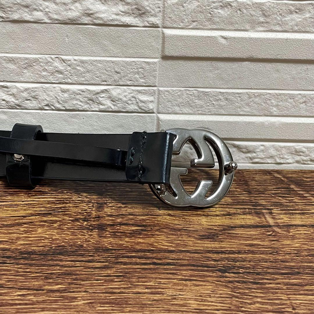 Gucci Leather GG Interlocking G Silver Belt Black — view 7