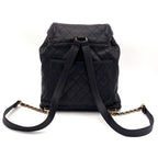 Chanel Quilted Caviar Leather Chain Backpack Black — view 2