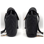Chanel Quilted Caviar Leather Chain Backpack Black — view 6