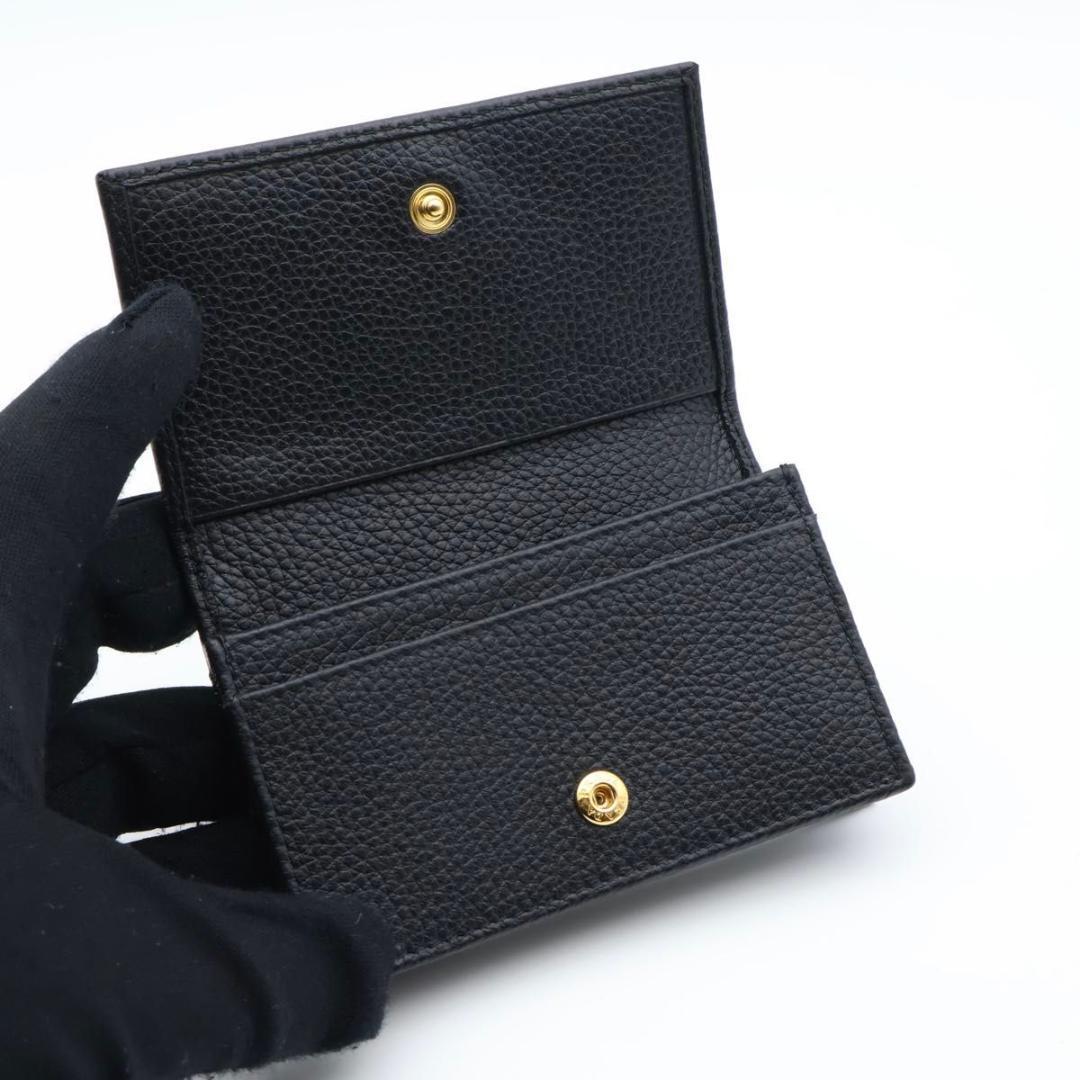 Prada Card Case Metal Logo Black Business Holder — view 2