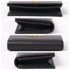 Prada Card Case Metal Logo Black Business Holder — view 9