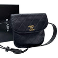 Chanel Bicolor Quilted Lambskin Waist Belt Bag Navy