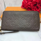 Louis Vuitton Monogram Empreinte Zippy Wallet Light Brown