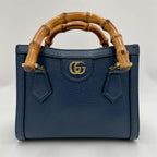 Gucci Bamboo Diana Leather 2-Way Navy Shoulder Bag — view 3