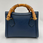 Gucci Bamboo Diana Leather 2-Way Navy Shoulder Bag — view 4