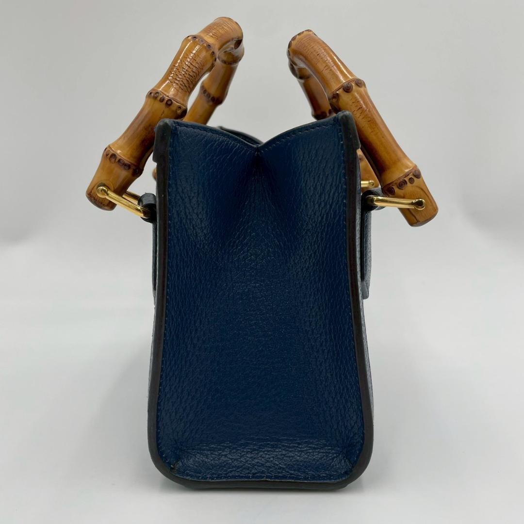 Gucci Bamboo Diana Leather 2-Way Navy Shoulder Bag — view 5