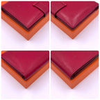Hermes Bearn Compact Box Calf Red Bifold Wallet — view 8