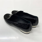 Chanel CC Logo Patent Pearl Opera Shoes Loafers Black — view 4