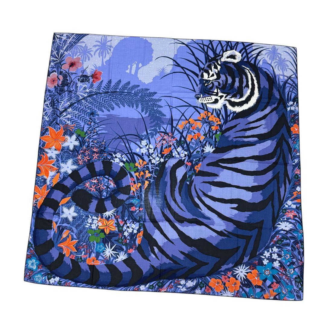 Hermes Carre Tiger Alice Charley Shawl Scarf