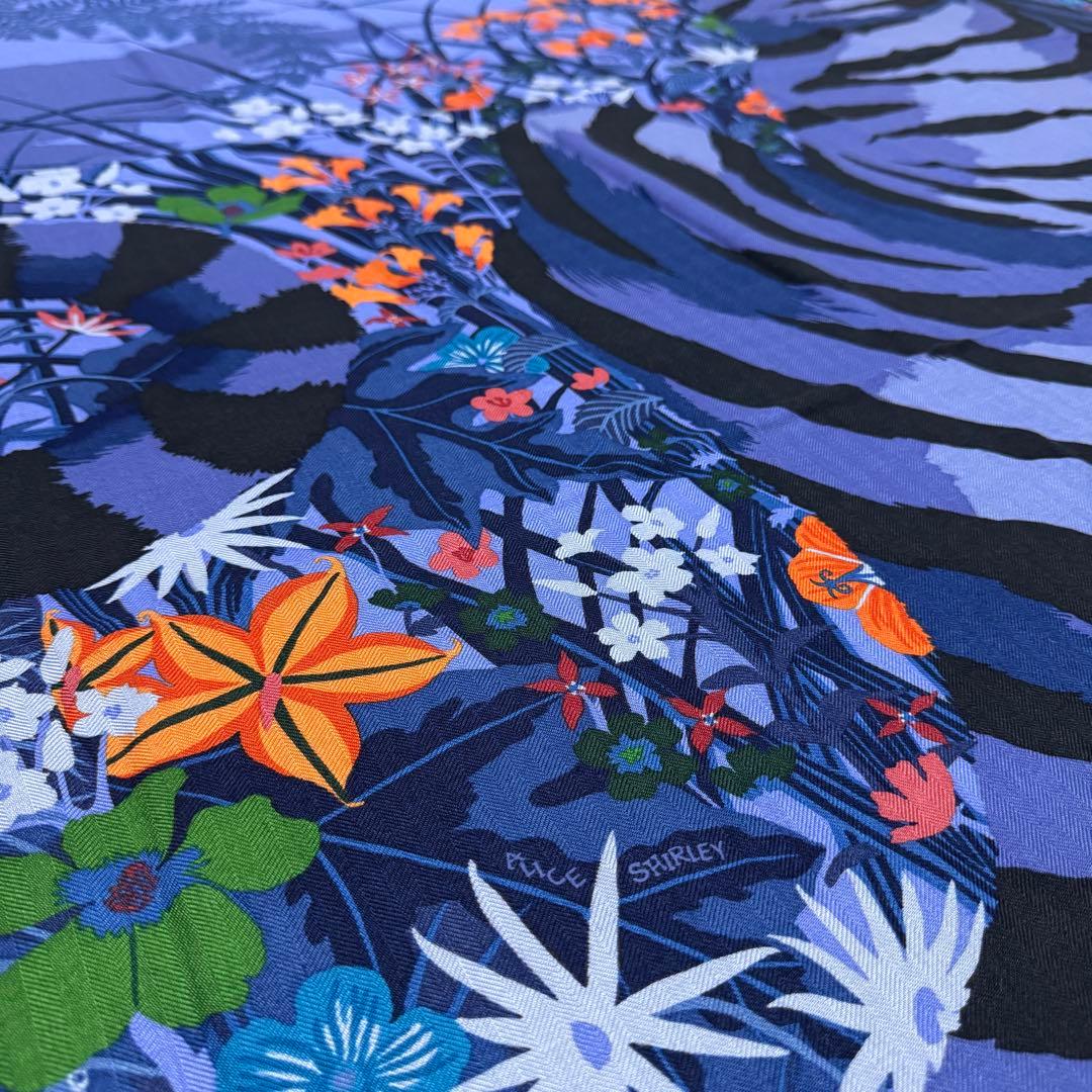 Hermes Carre Tiger Alice Charley Shawl Scarf — view 4