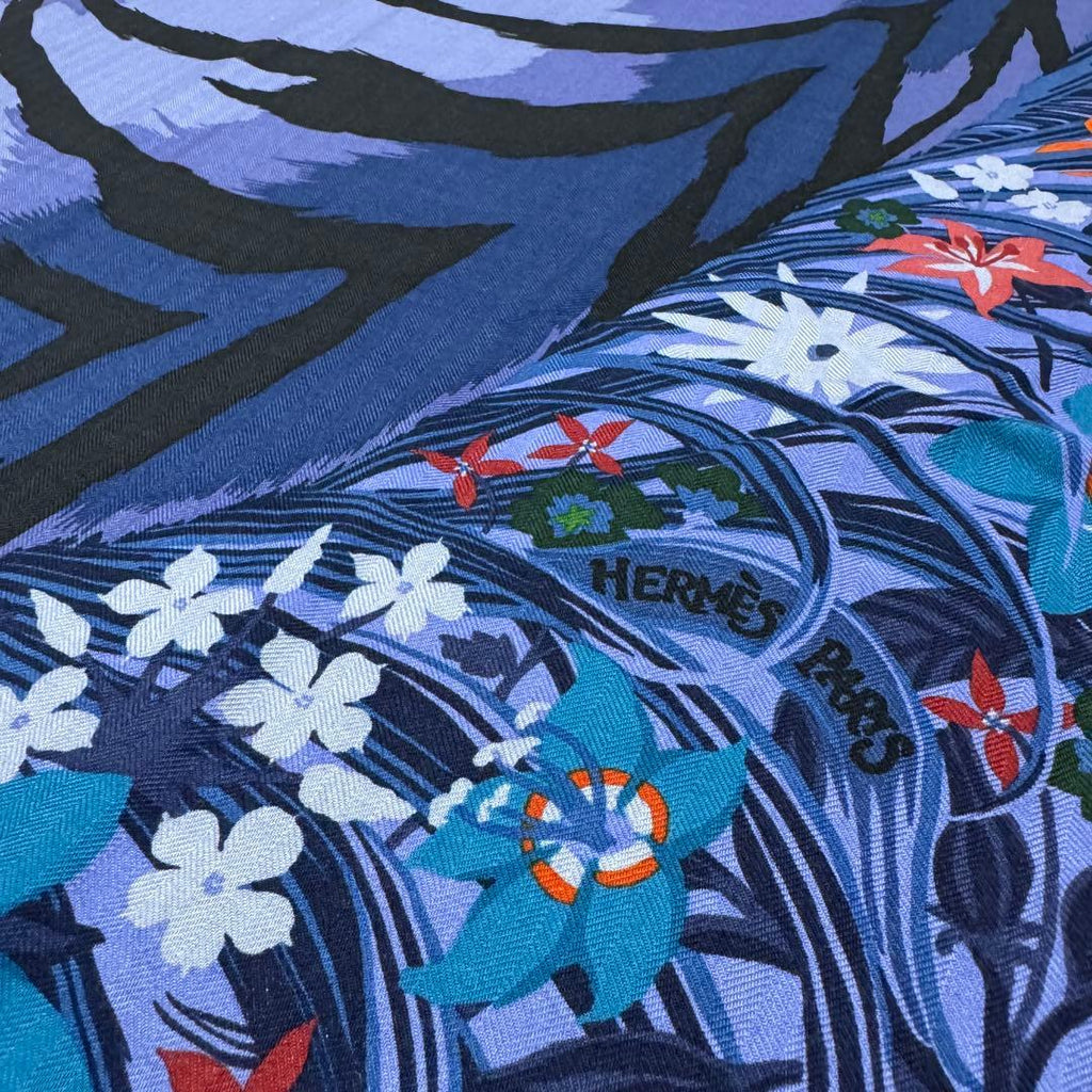 Hermes Carre Tiger Alice Charley Shawl Scarf — view 5