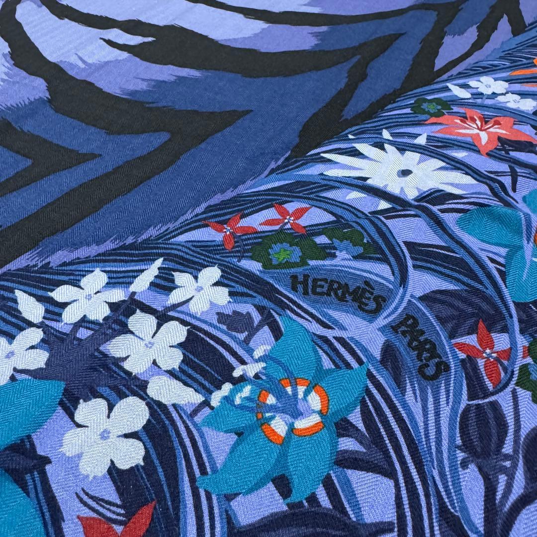Hermes Carre Tiger Alice Charley Shawl Scarf — view 5