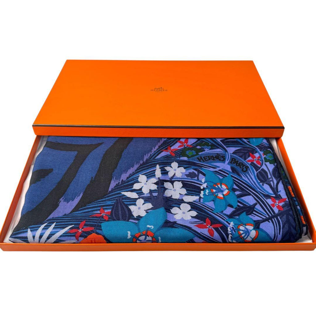Hermes Carre Tiger Alice Charley Shawl Scarf — view 9