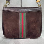Gucci Sherry Line Shoulder Bag Suede Brown — view 3