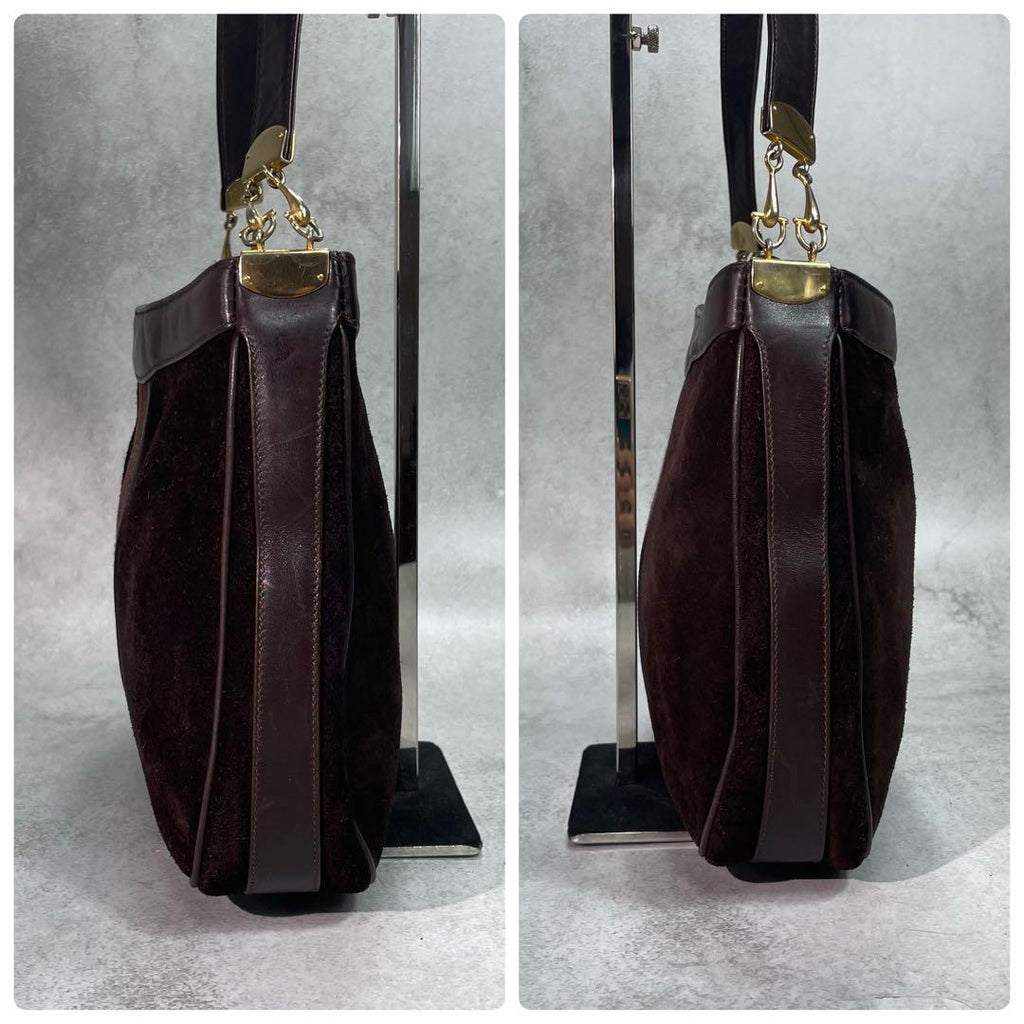 Gucci Sherry Line Shoulder Bag Suede Brown — view 7