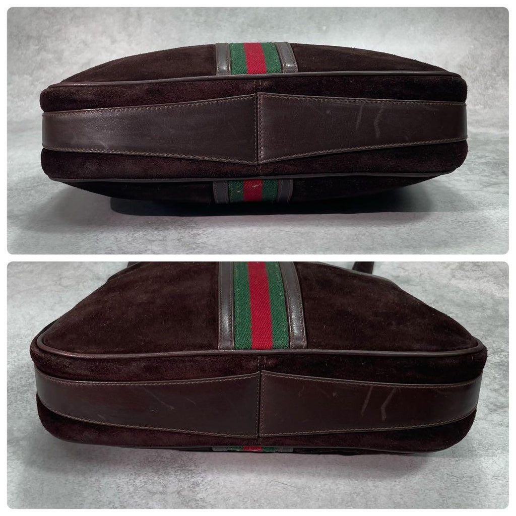 Gucci Sherry Line Shoulder Bag Suede Brown — view 8