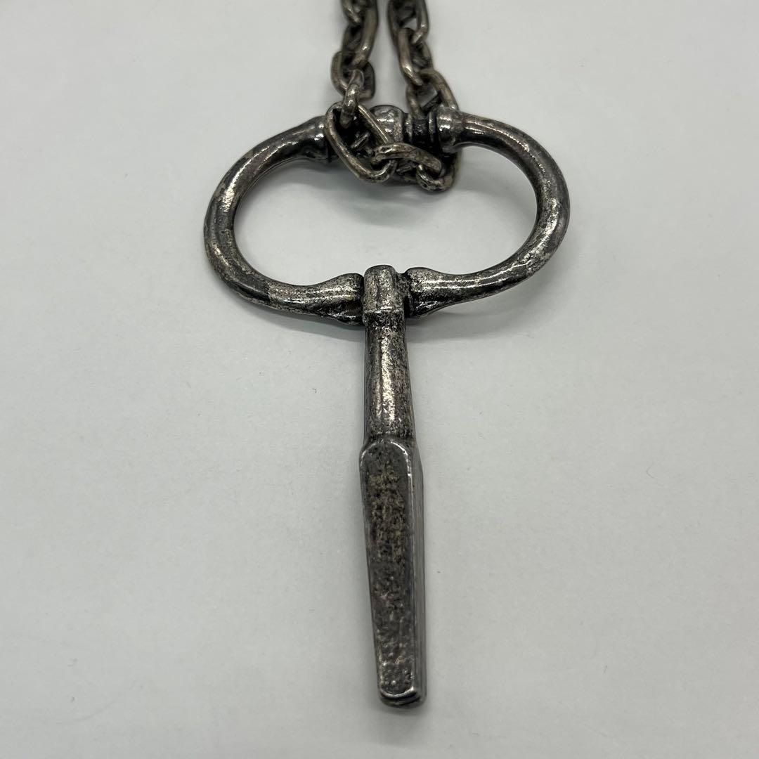Saint Laurent Yves Key Motif Anchor Chain Necklace Metal — view 2