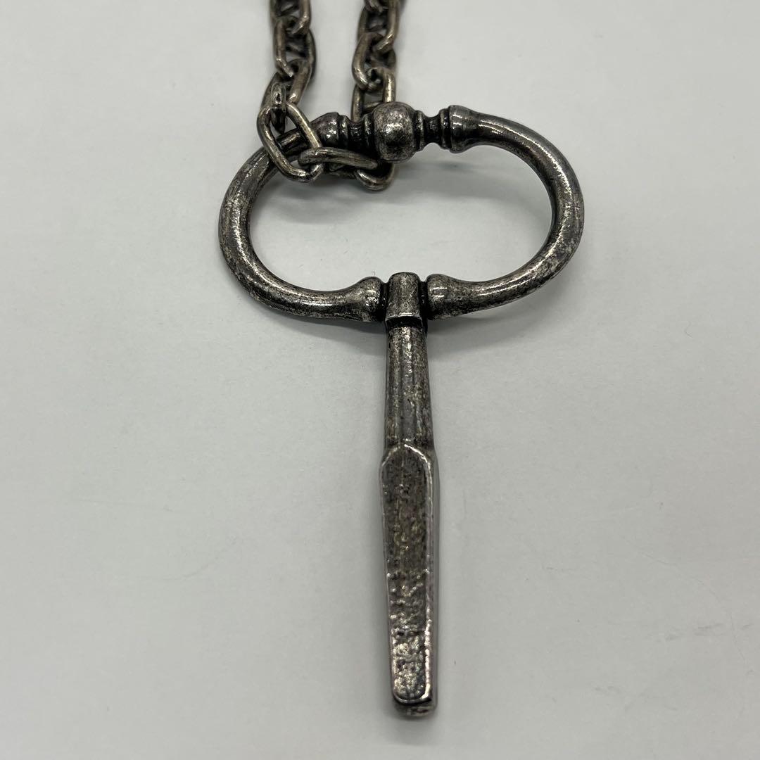 Saint Laurent Yves Key Motif Anchor Chain Necklace Metal — view 3