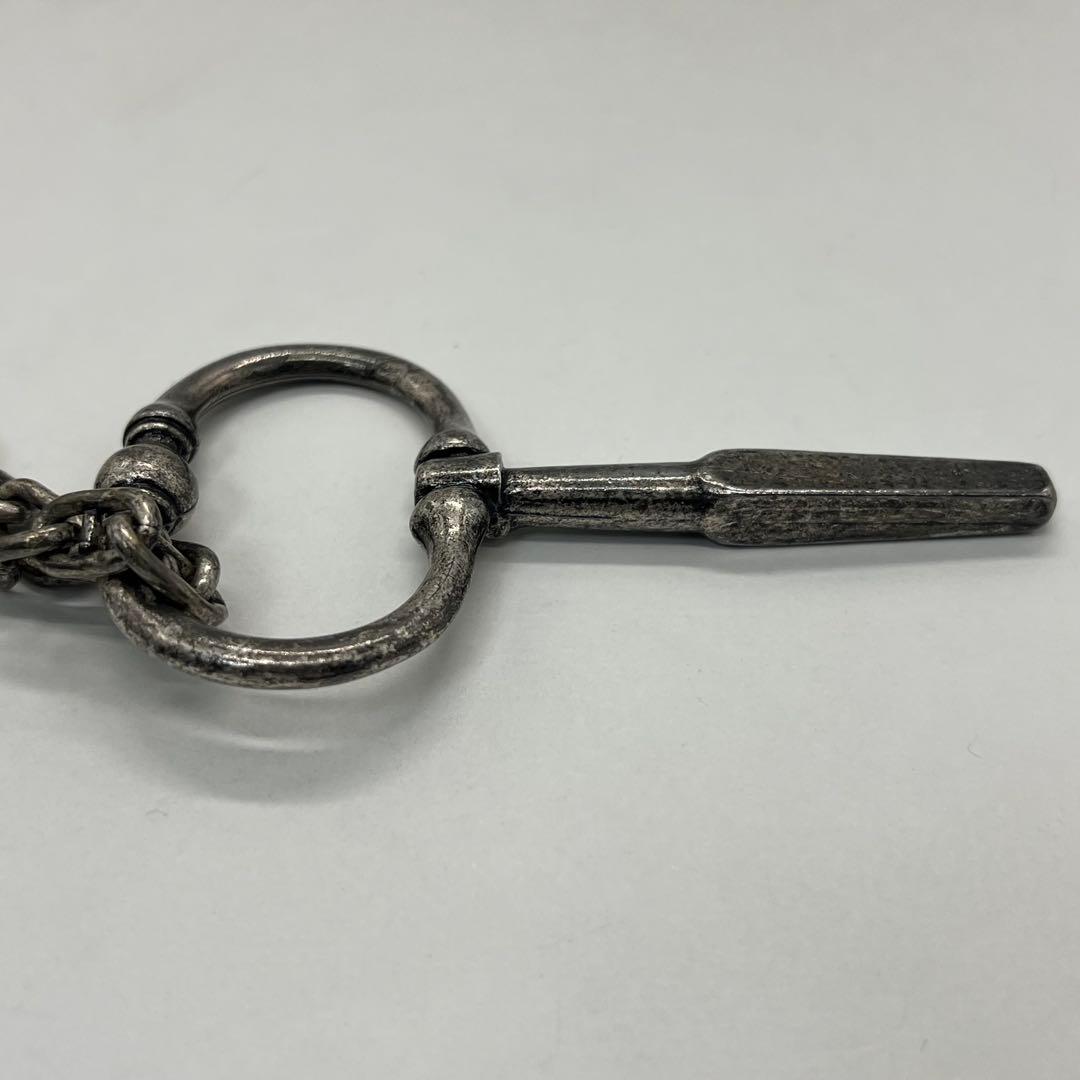 Saint Laurent Yves Key Motif Anchor Chain Necklace Metal — view 5