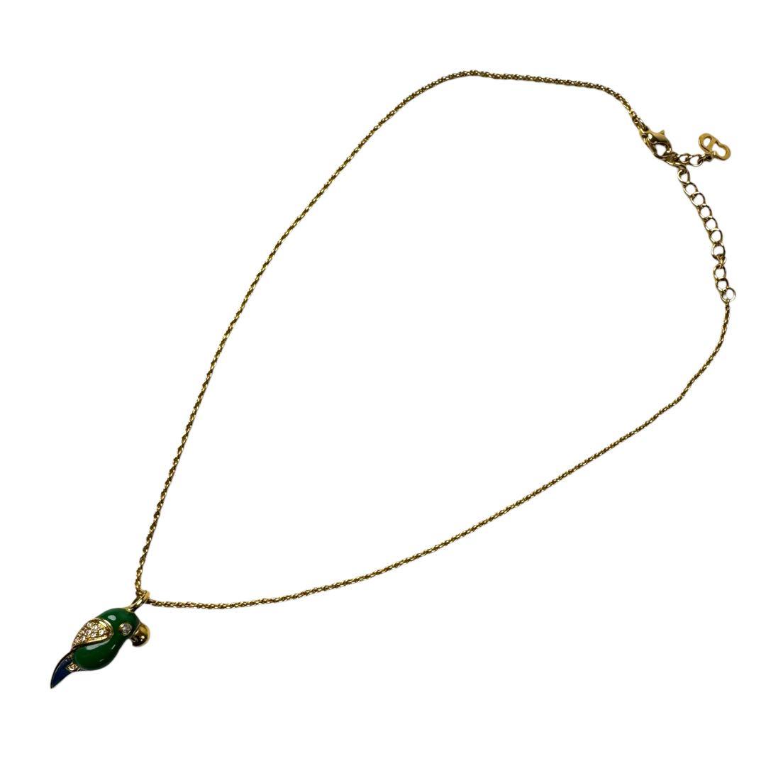 Dior Parakeet Motif Rhinestone Necklace Vintage — view 4