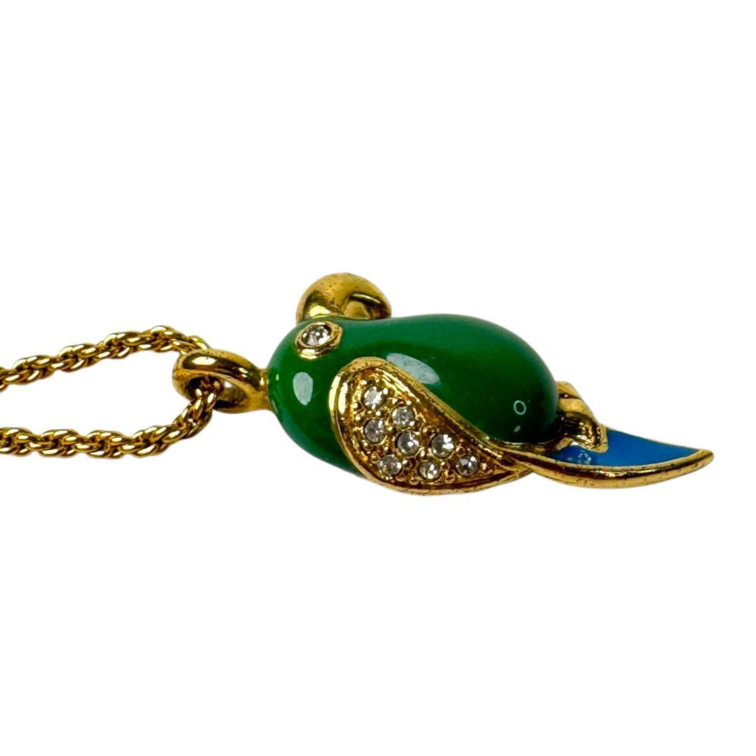 Dior Parakeet Motif Rhinestone Necklace Vintage — view 7