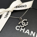 Chanel CC Logo Necklace Rhinestone Icon Coco