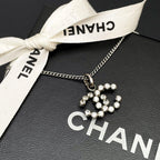 Chanel CC Logo Necklace Rhinestone Icon Coco