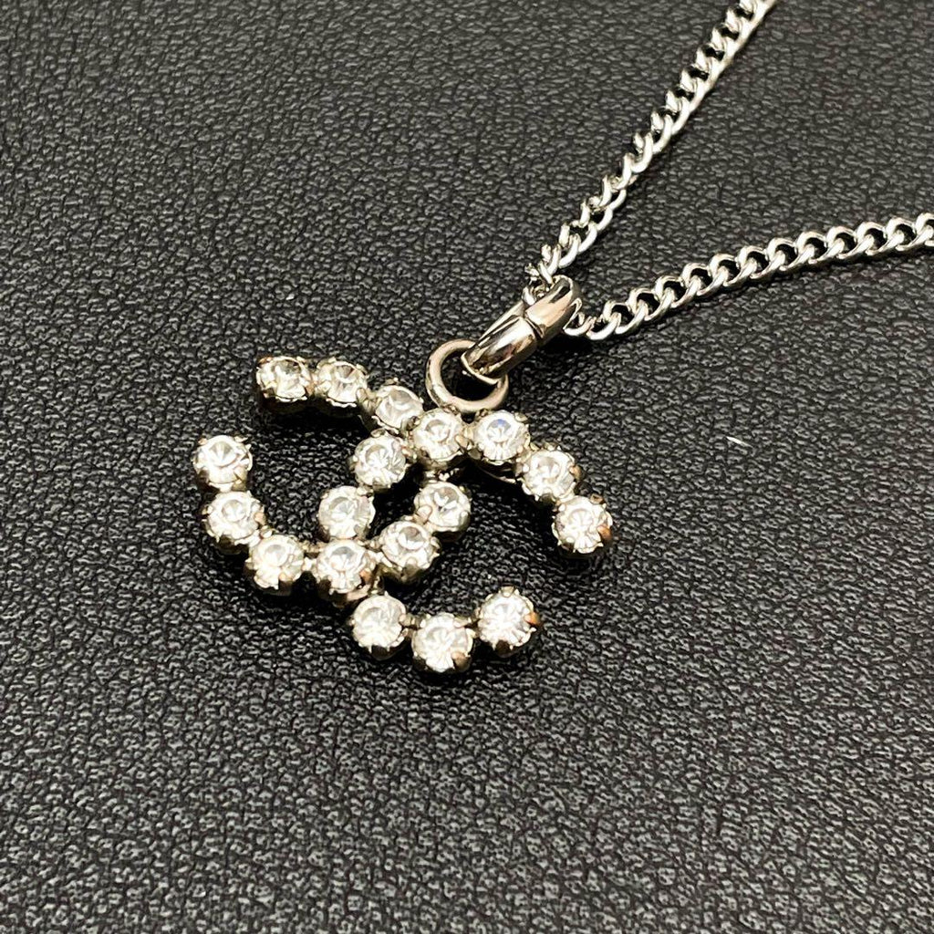 Chanel CC Logo Necklace Rhinestone Icon Coco — view 2