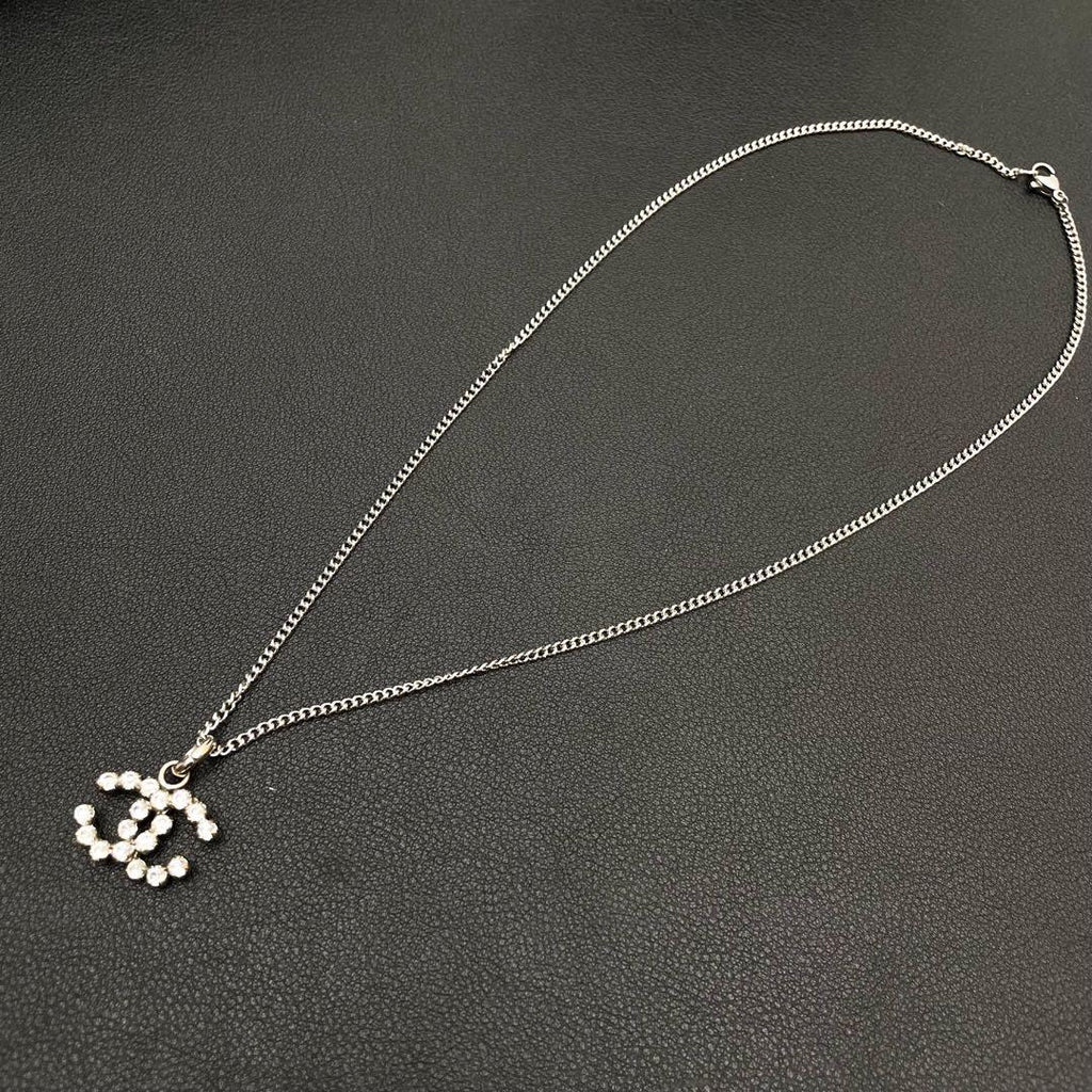 Chanel CC Logo Necklace Rhinestone Icon Coco — view 4