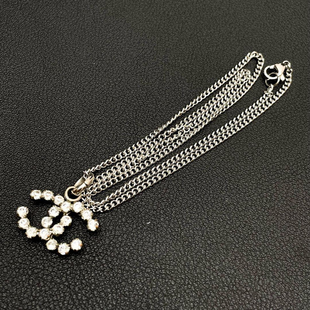Chanel CC Logo Necklace Rhinestone Icon Coco — view 5