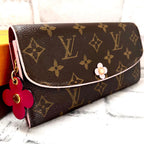 Louis Vuitton Monogram Portefeuille Emily Flower Charm Wallet
