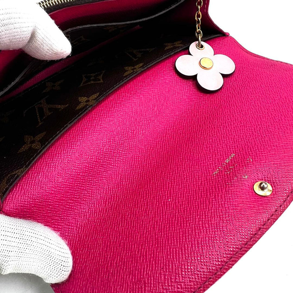 Louis Vuitton Monogram Portefeuille Emily Flower Charm Wallet — view 8